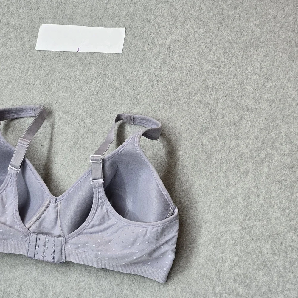 Bali Women Bra 42C Lavender Polka Dot T Shirt Wireless Strap Adjustable